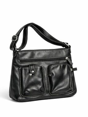 relic faux black leather crossbody purse